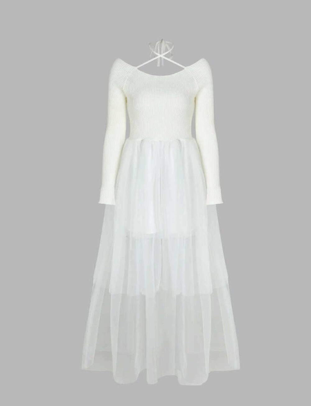 NWT Cider Knit White Whisper Midi Dress sz M -Discontinued! White, long sleeve
